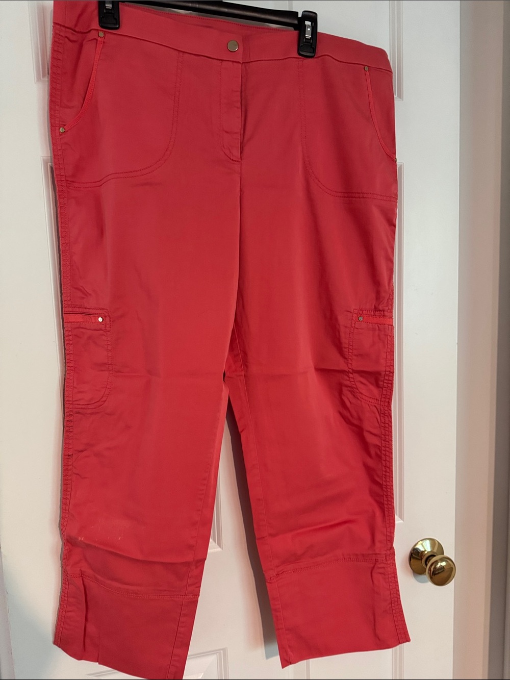Chico's Coral Cropped Cargo Pants